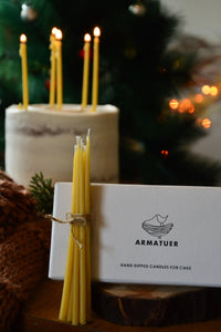 Beeswax Hand Dipped Candles for Cakes