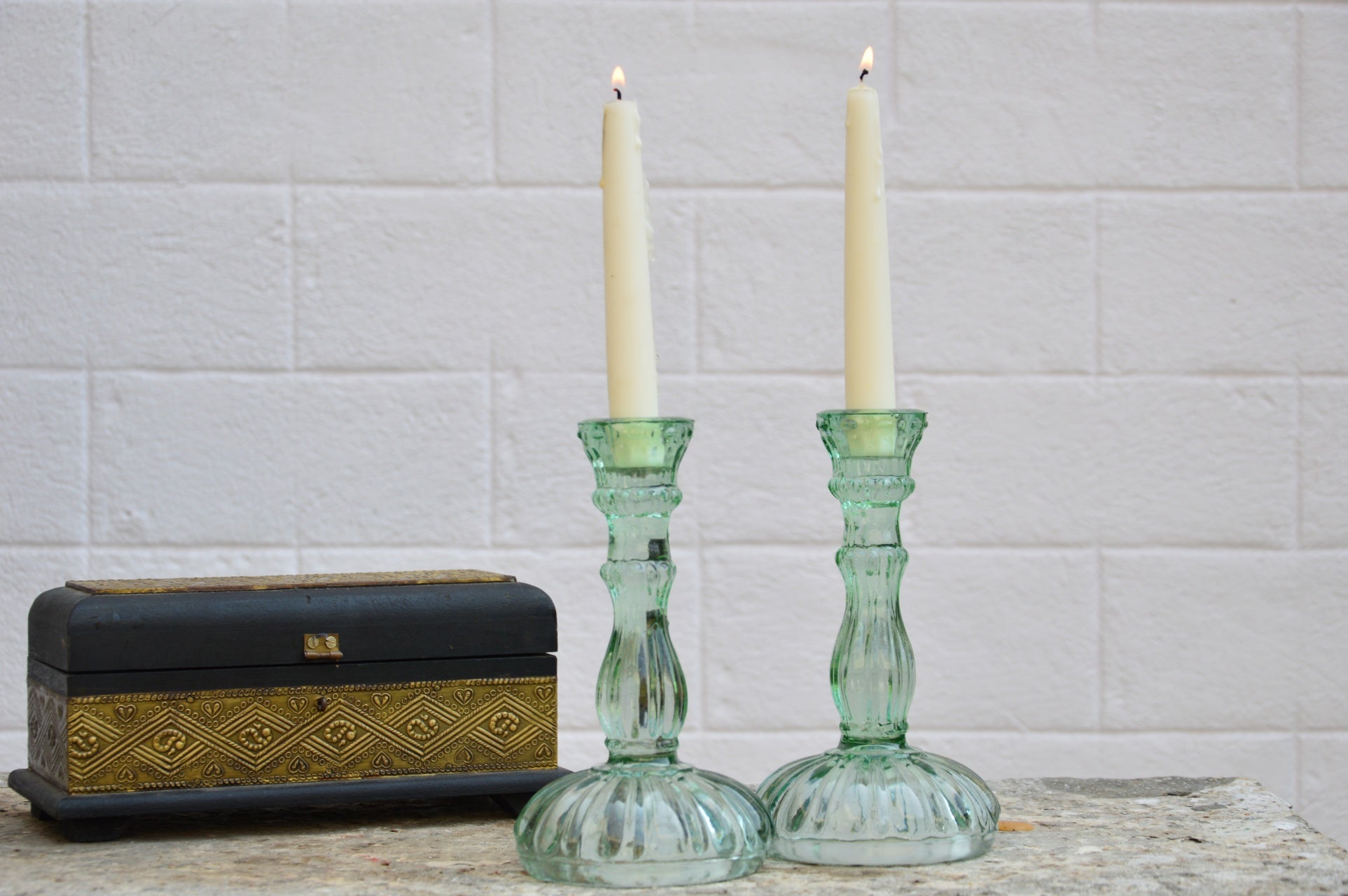 Vintage Glass Candle Holder