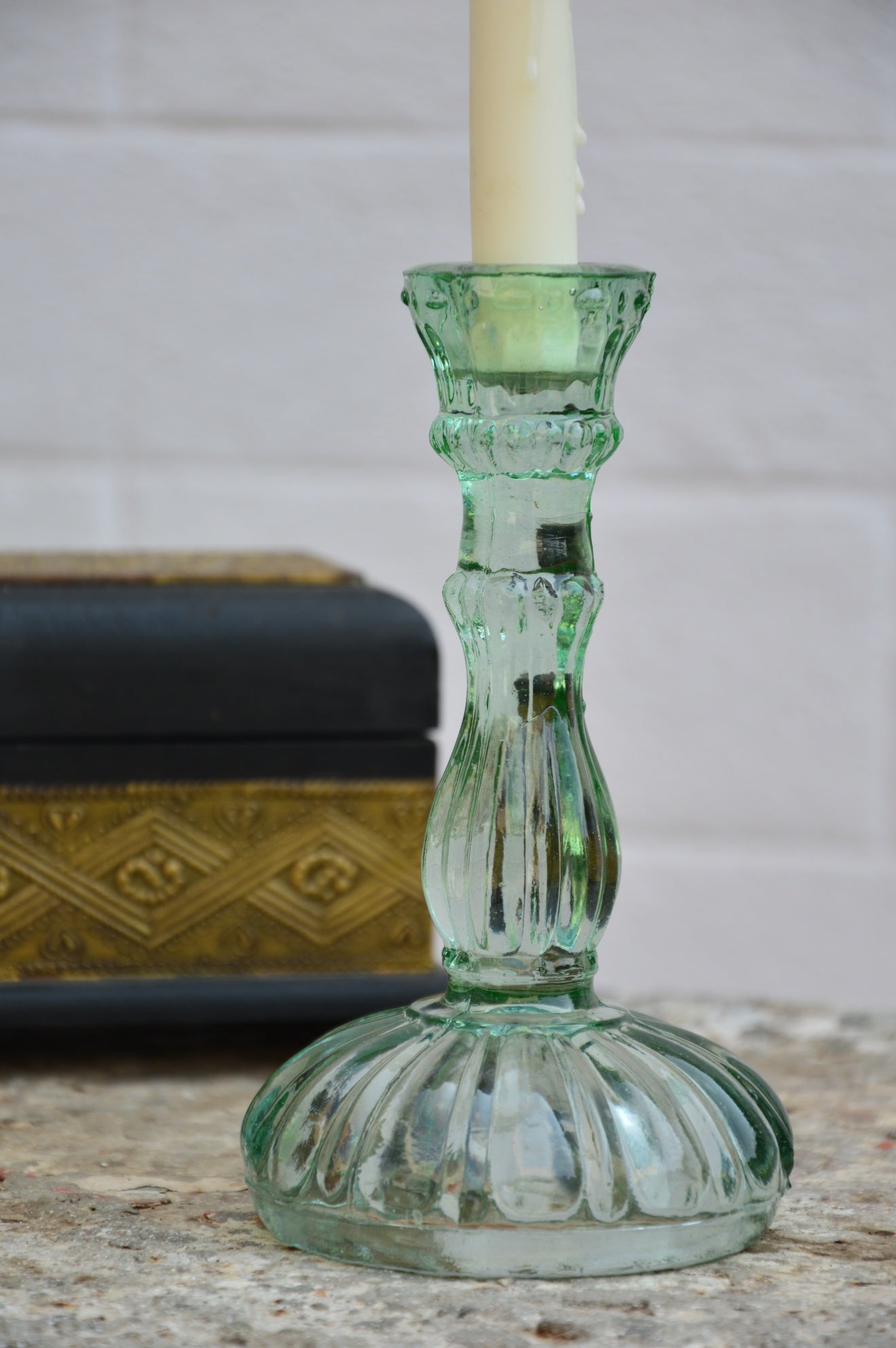 Vintage Glass Candle Holder