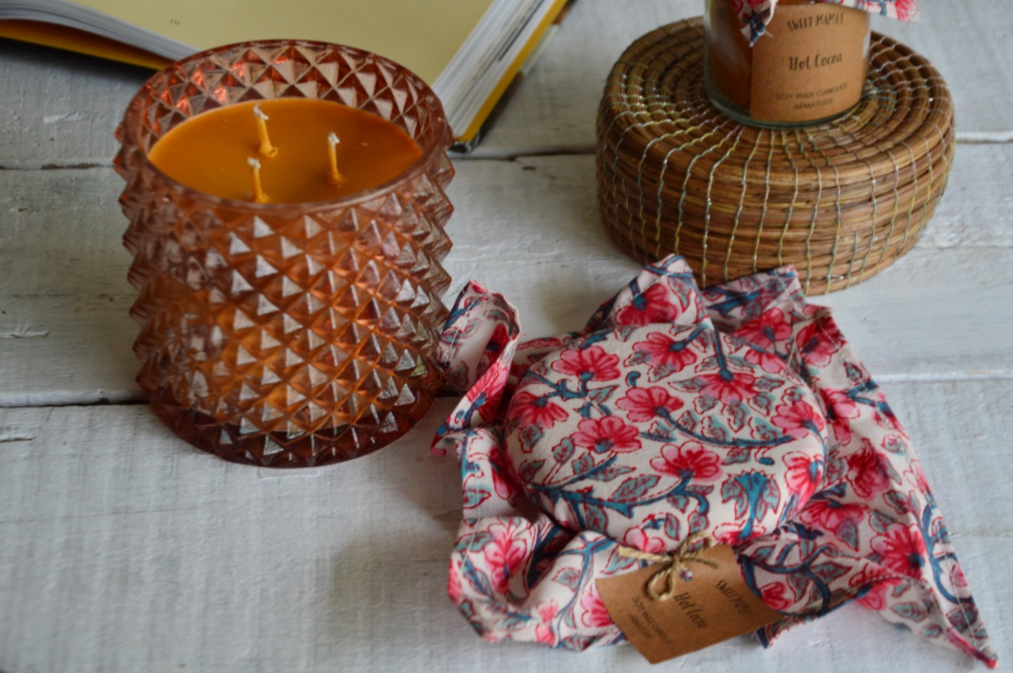 Sweet Mama's Hot Cocoa | Mother's Day 3 Wick Candle with Cloth Bowl Cover