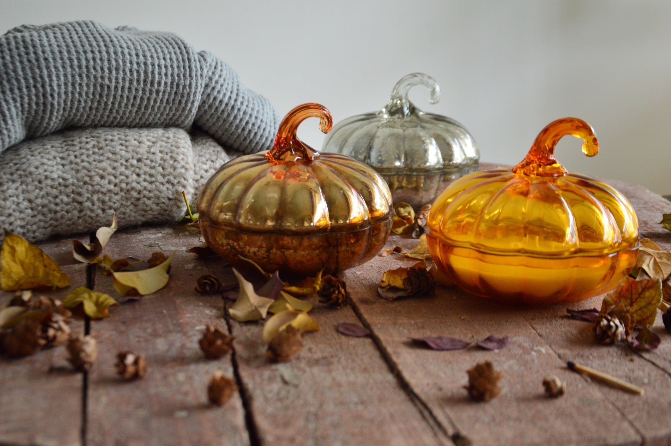 Harvest Spice Vintage Orange Glass Pumpkin Candle | Hazelnut Cappuccino