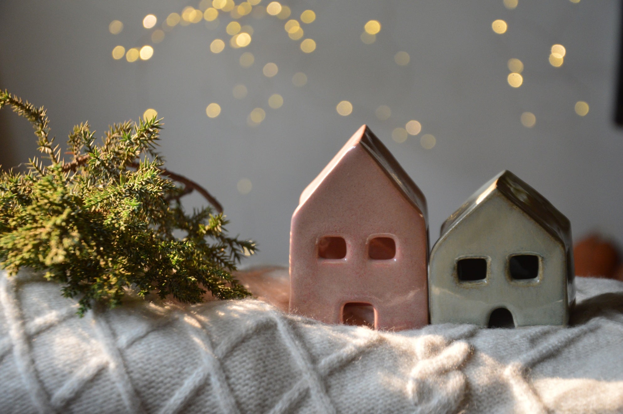 Snow in Strasbourg | Set of two ceramic cottages