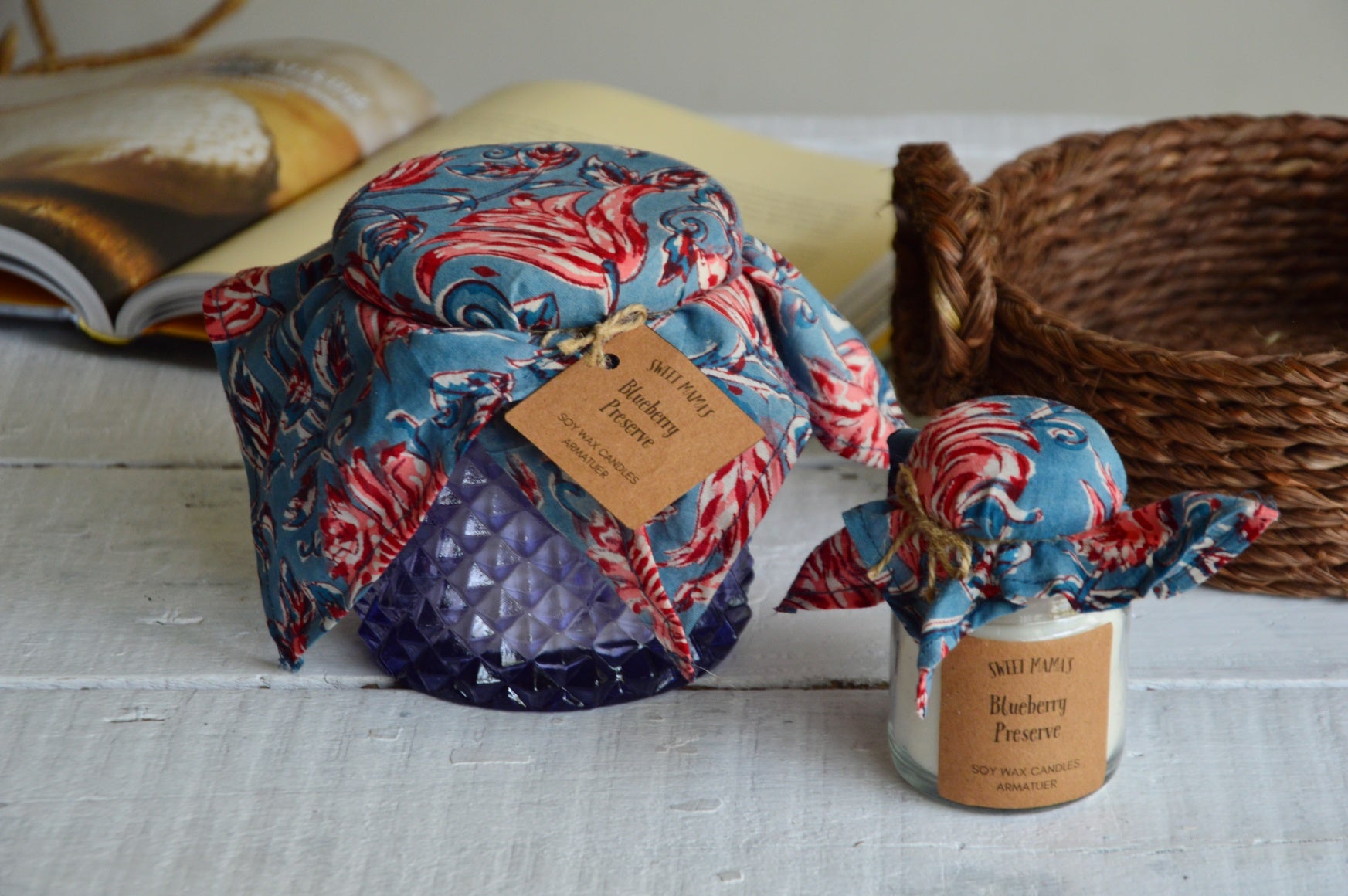 Sweet Mama's Blueberry Preserve | Mother's Day 3 Wick Candle with Cloth Bowl Cover