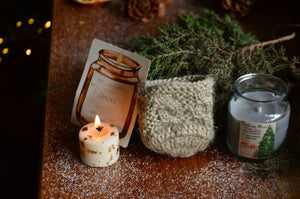 Sweater for Candles | Grey Cable