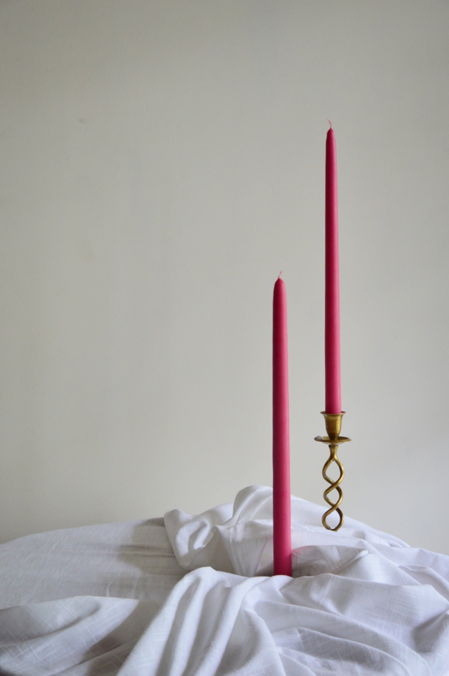 Tapered Pink Candles Hand Dipped