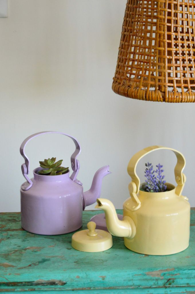 Kettle Planter | Pastel Yellow
