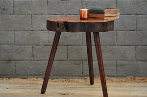 Rustic Log Corner Table