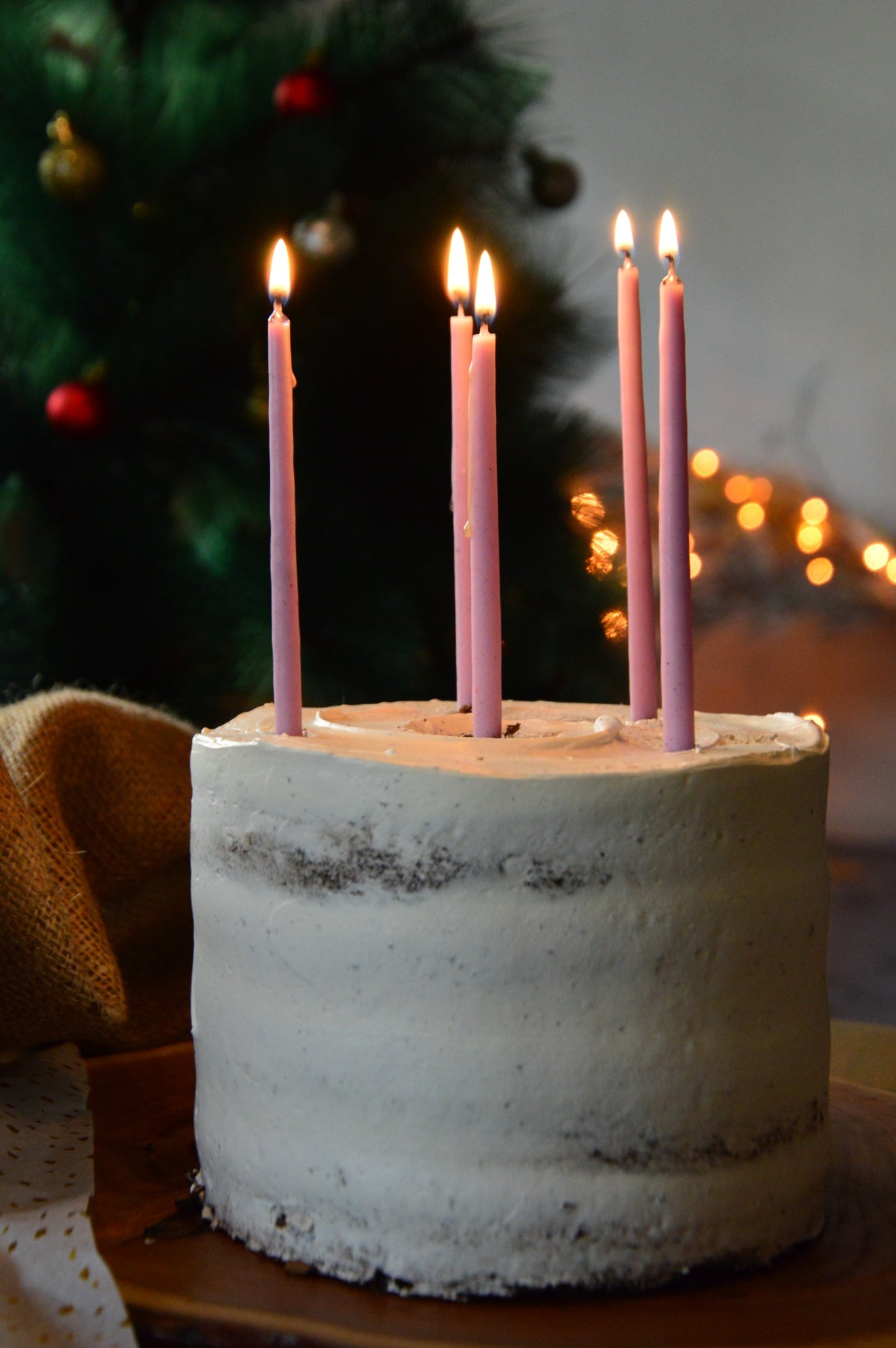 Lavender Hand Dipped Candles for Cake