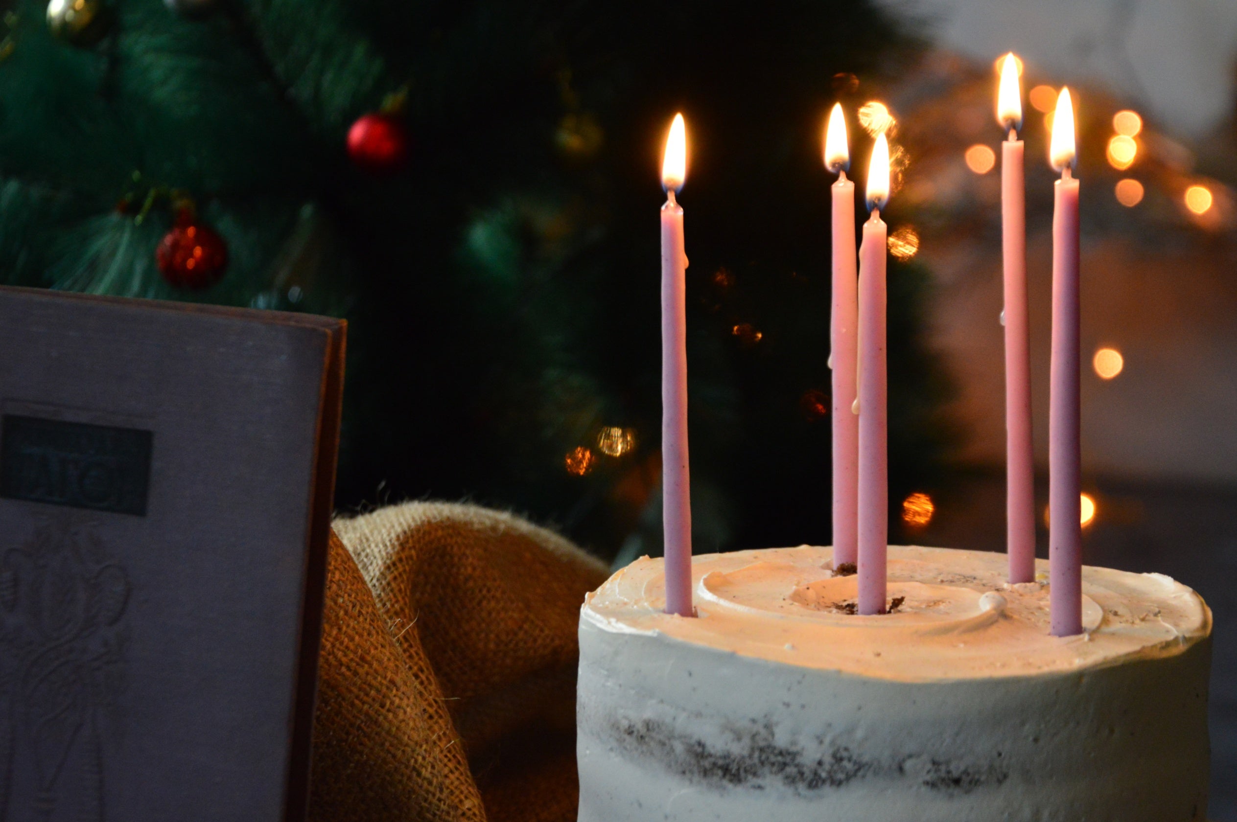 Lavender Hand Dipped Candles for Cake