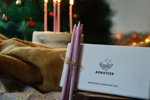 Lavender Hand Dipped Candles for Cake