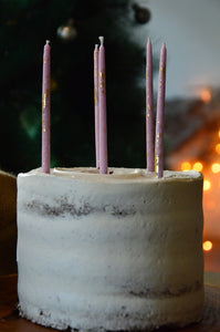 Lavender Shimmer Hand Dipped Candles for Cake