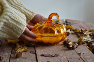 Harvest Spice Orange Glass Pumpkin Candle | Pumpkin Spice