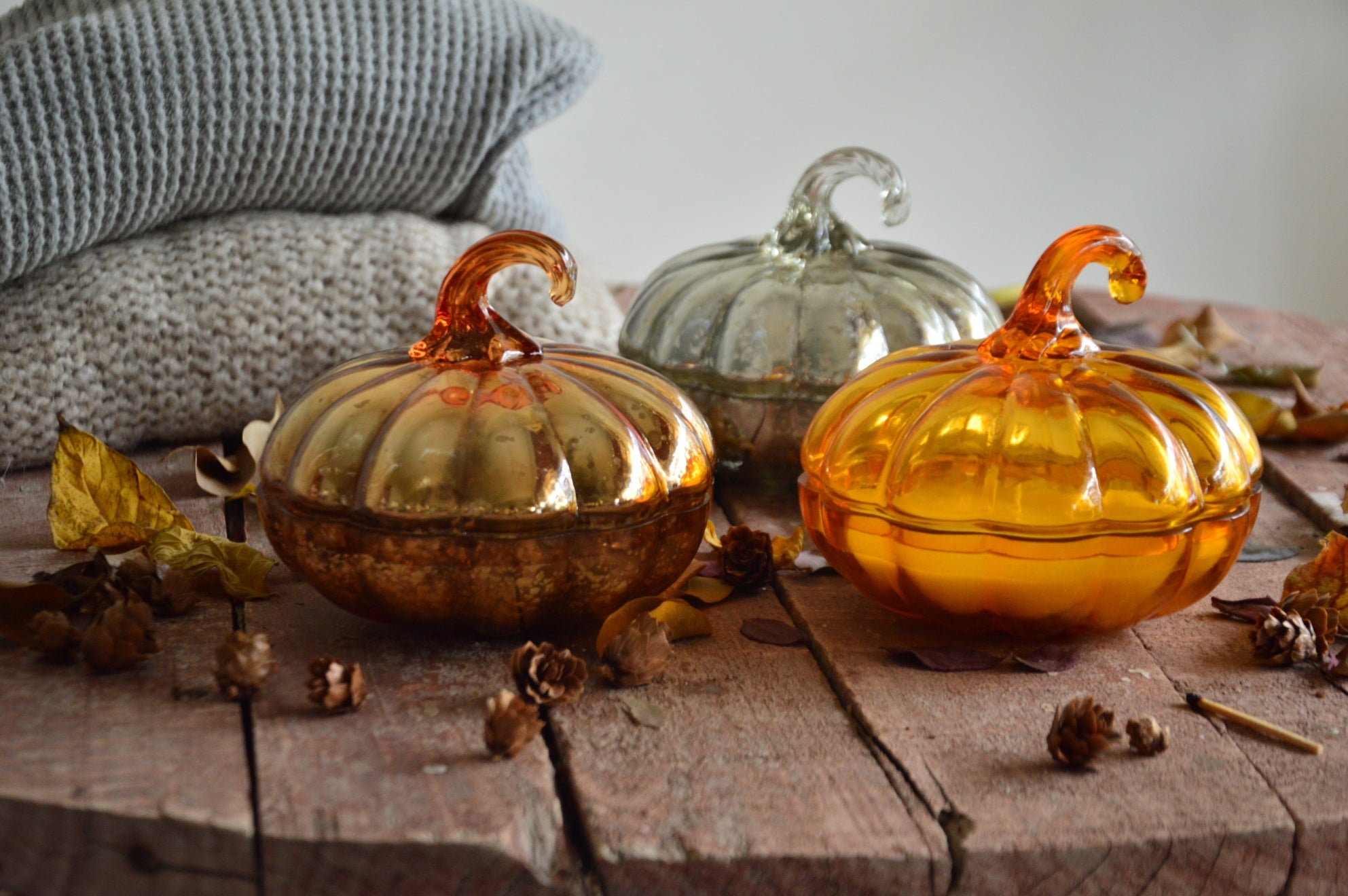 Harvest Spice Vintage Orange Glass Pumpkin Candle | Hazelnut Cappuccino