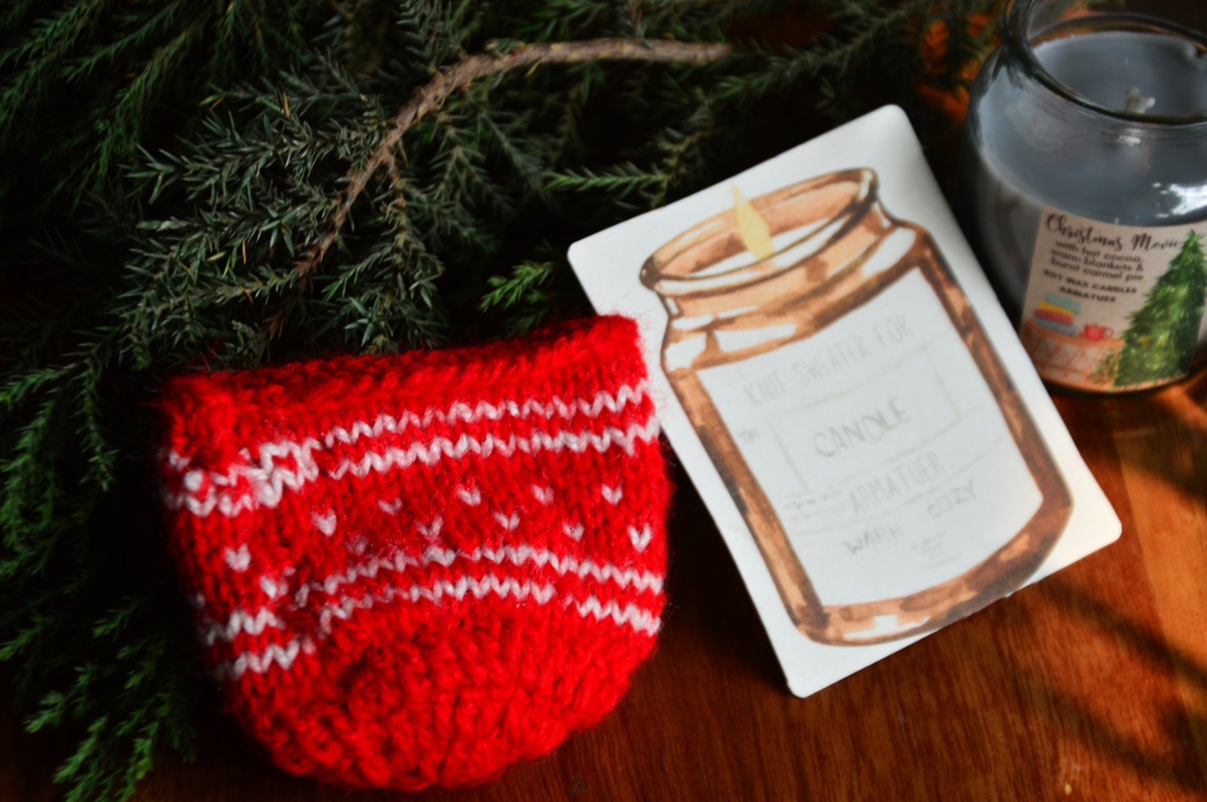 Sweater for Candles | Red Fair Isle