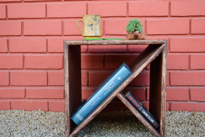Side Table | Vintage Brown White