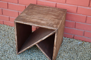 Side Table | Vintage Brown White
