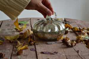 Harvest Spice Vintage Silver Pumpkin Candle | Vanilla Bean