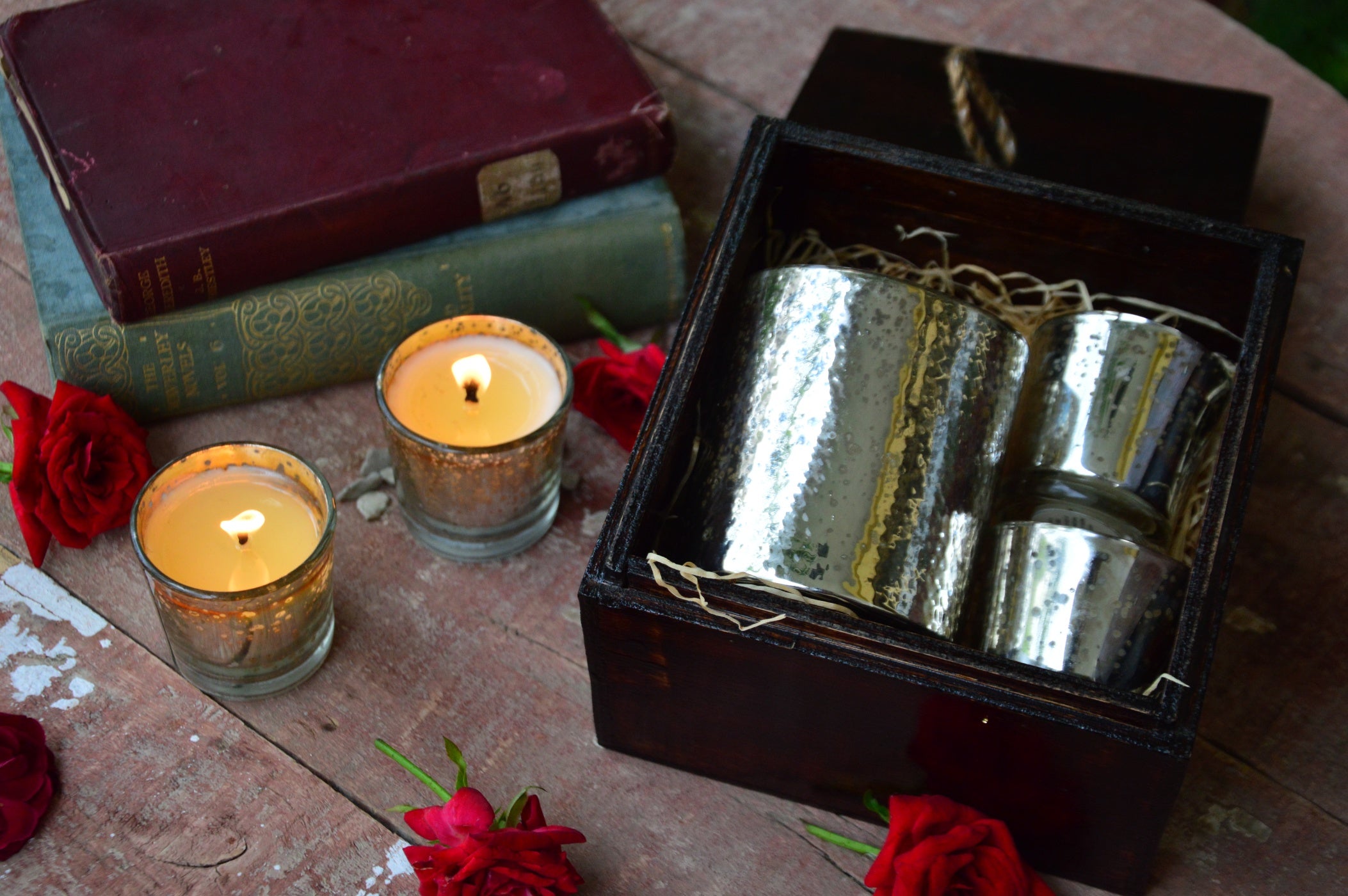 Silver Luminaries Wooden Gift Box