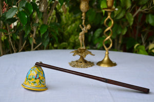 Floral Yellow Ceramic Snuffer