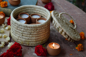 Dhara | Terracotta Tealight Gift Basket