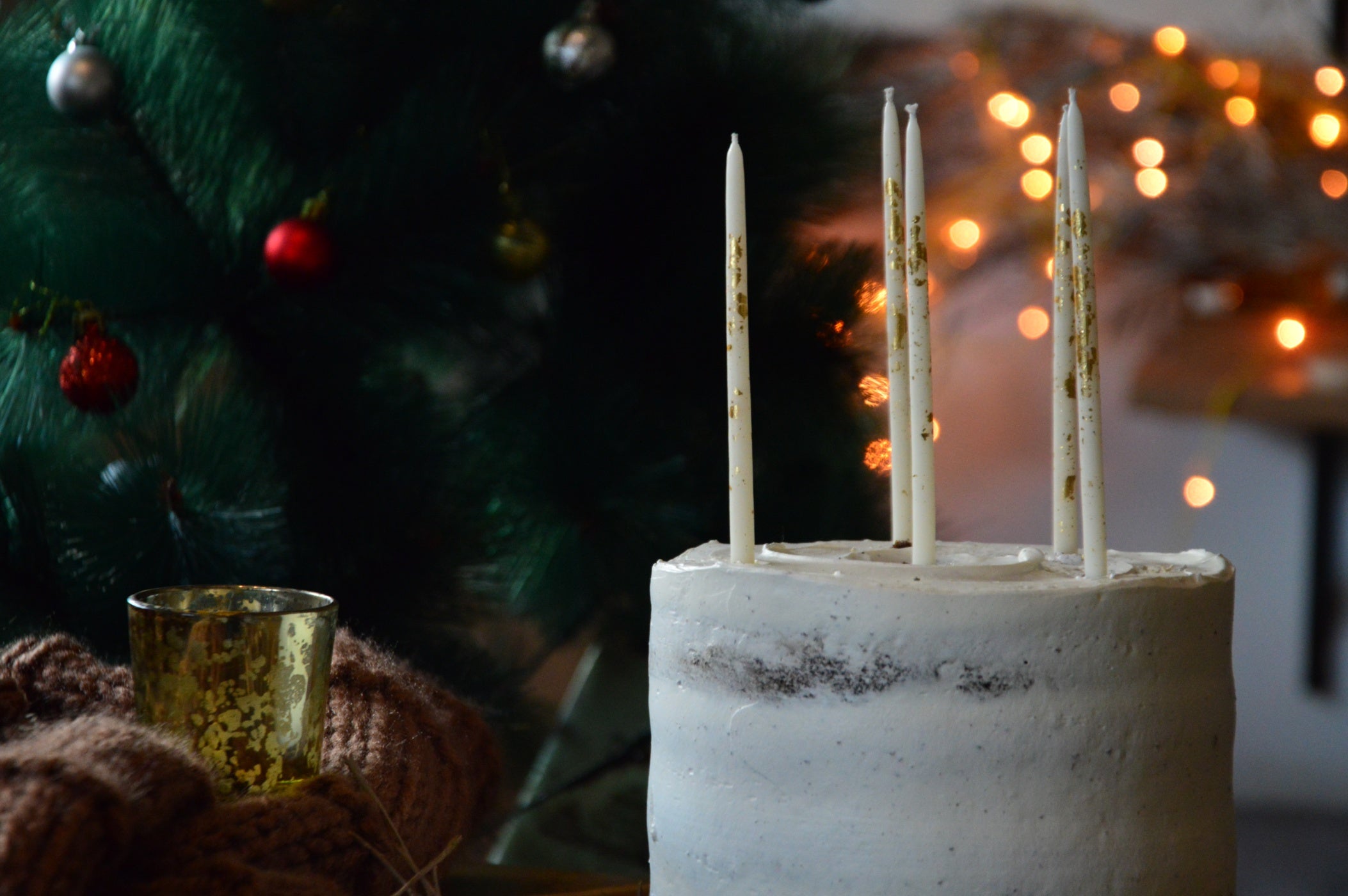 Vanilla Bean Shimmer Hand Dipped Candles for Cakes