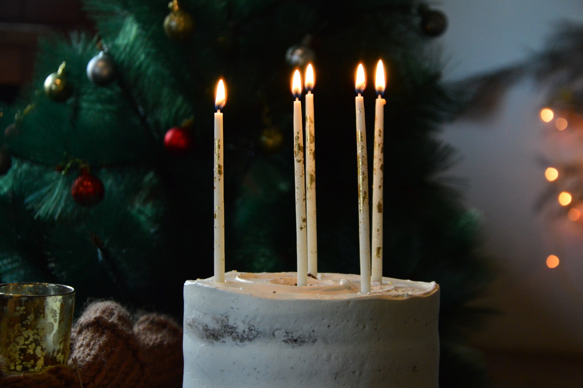 Vanilla Bean Shimmer Hand Dipped Candles for Cakes