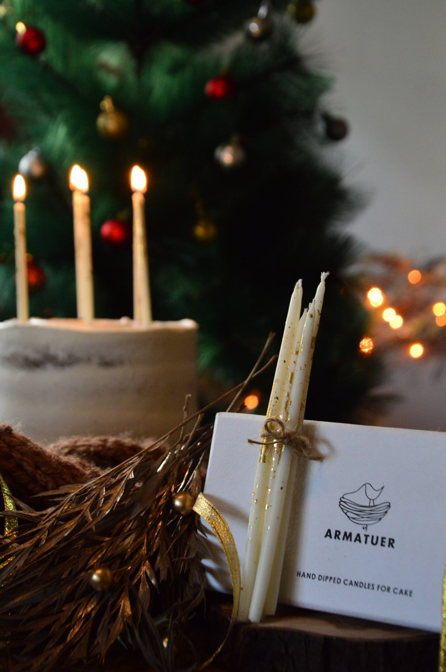 Vanilla Bean Shimmer Hand Dipped Candles for Cakes