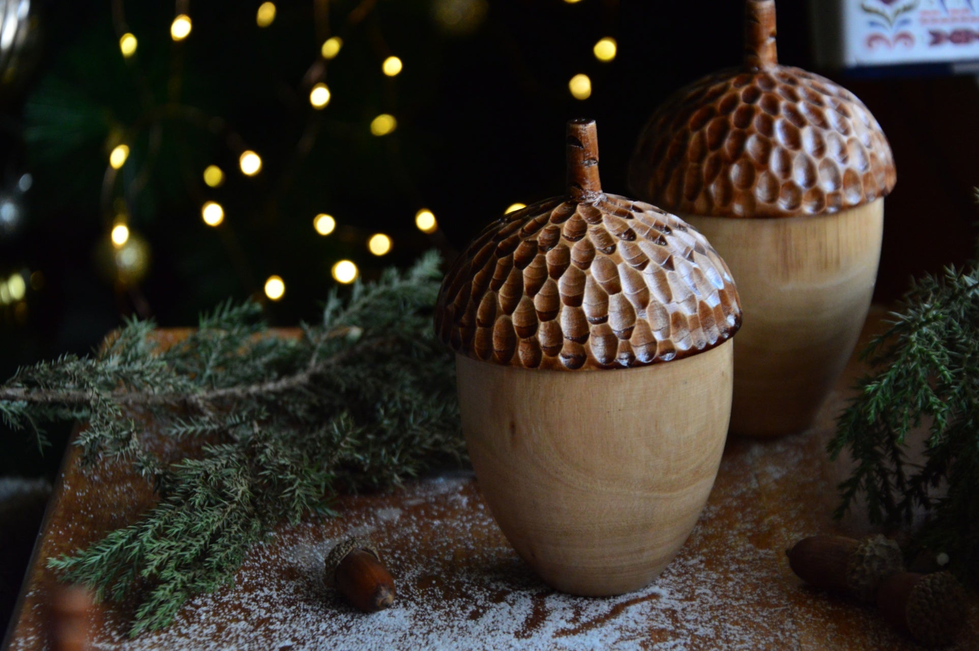 Acorn Wooden Candle Container